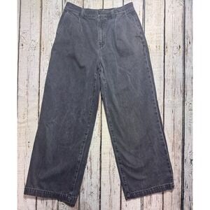 Madewell Jeans Sz 28 Dark Wash Black Gray The Harlow‎ Wide Leg Retro Relaxed